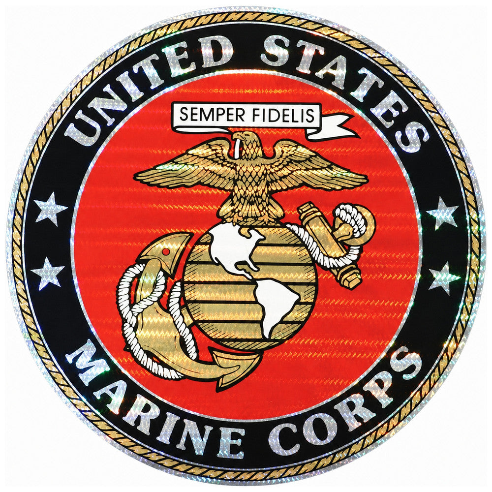12 inch Round Marine Corps Foil Sticker