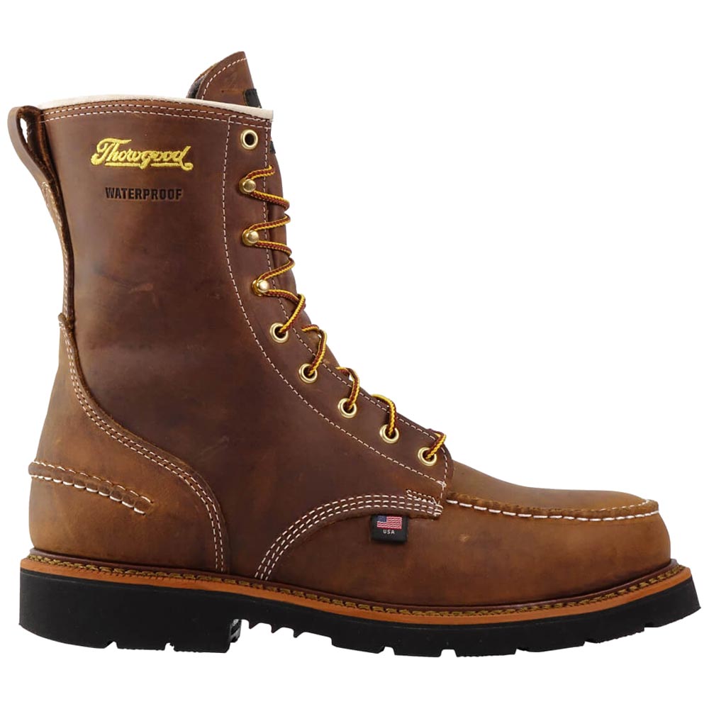 Thorogood USA 1957 Series 8-Inch Brown Waterproof Moc Toe Work Boot