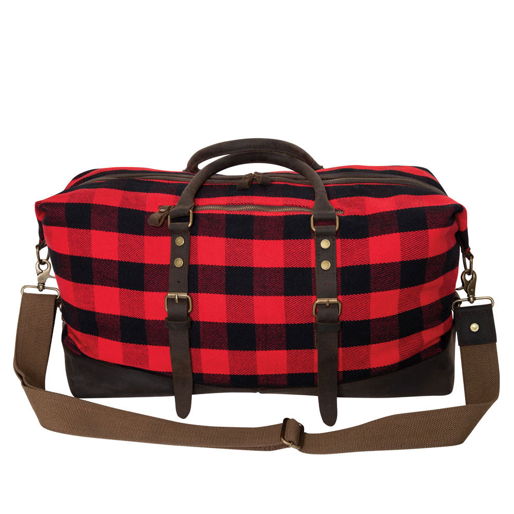 Rothco Red Plaid Extended Weekender Canvas Duffle Bag