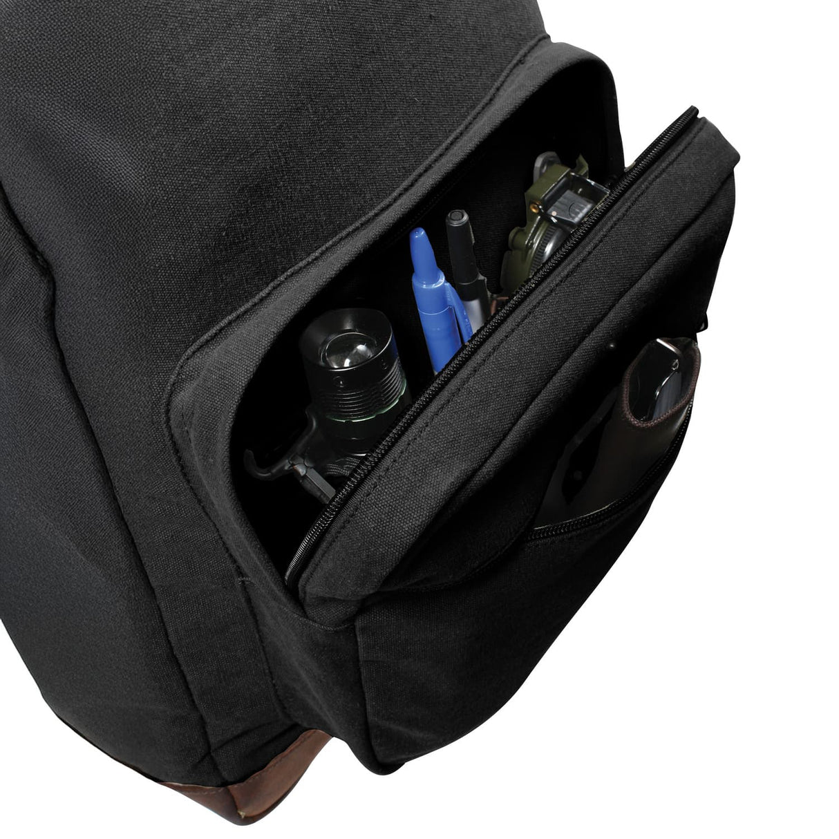 Vintage Black Canvas Teardrop Backpack