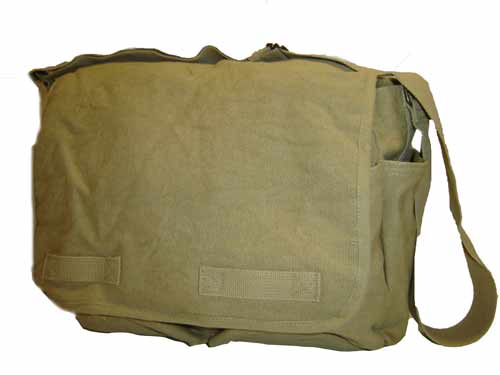 Vintage Khaki Messenger Bag
