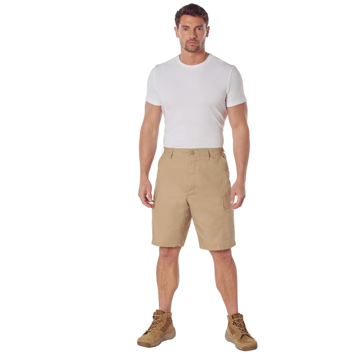 Khaki Military Style BDU Cargo Shorts
