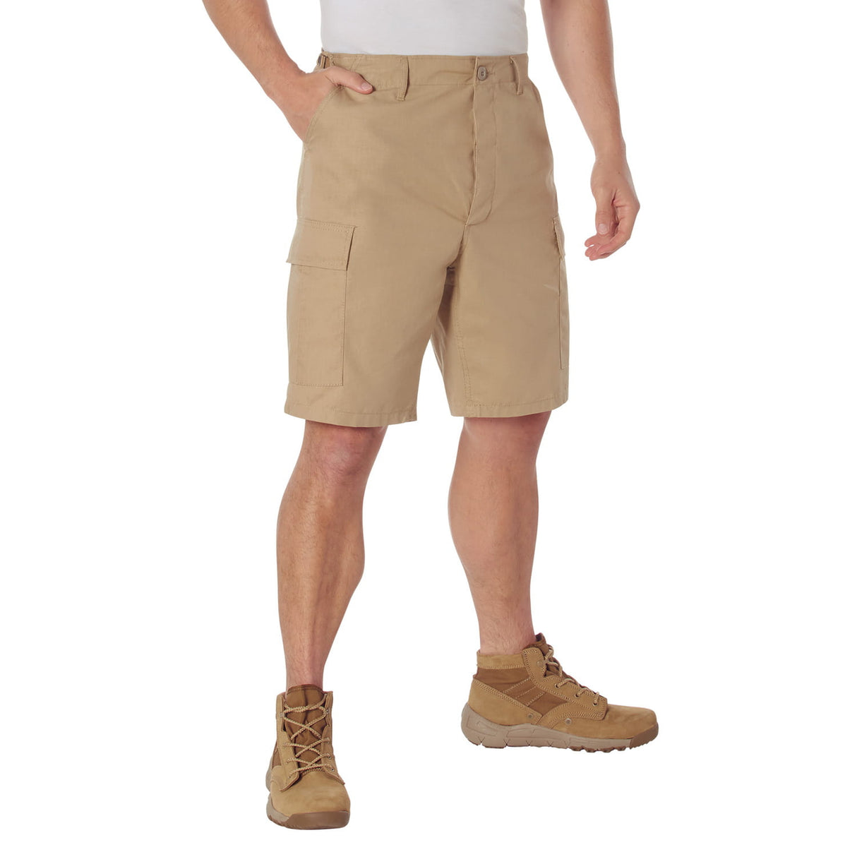 Khaki Military Style BDU Cargo Shorts