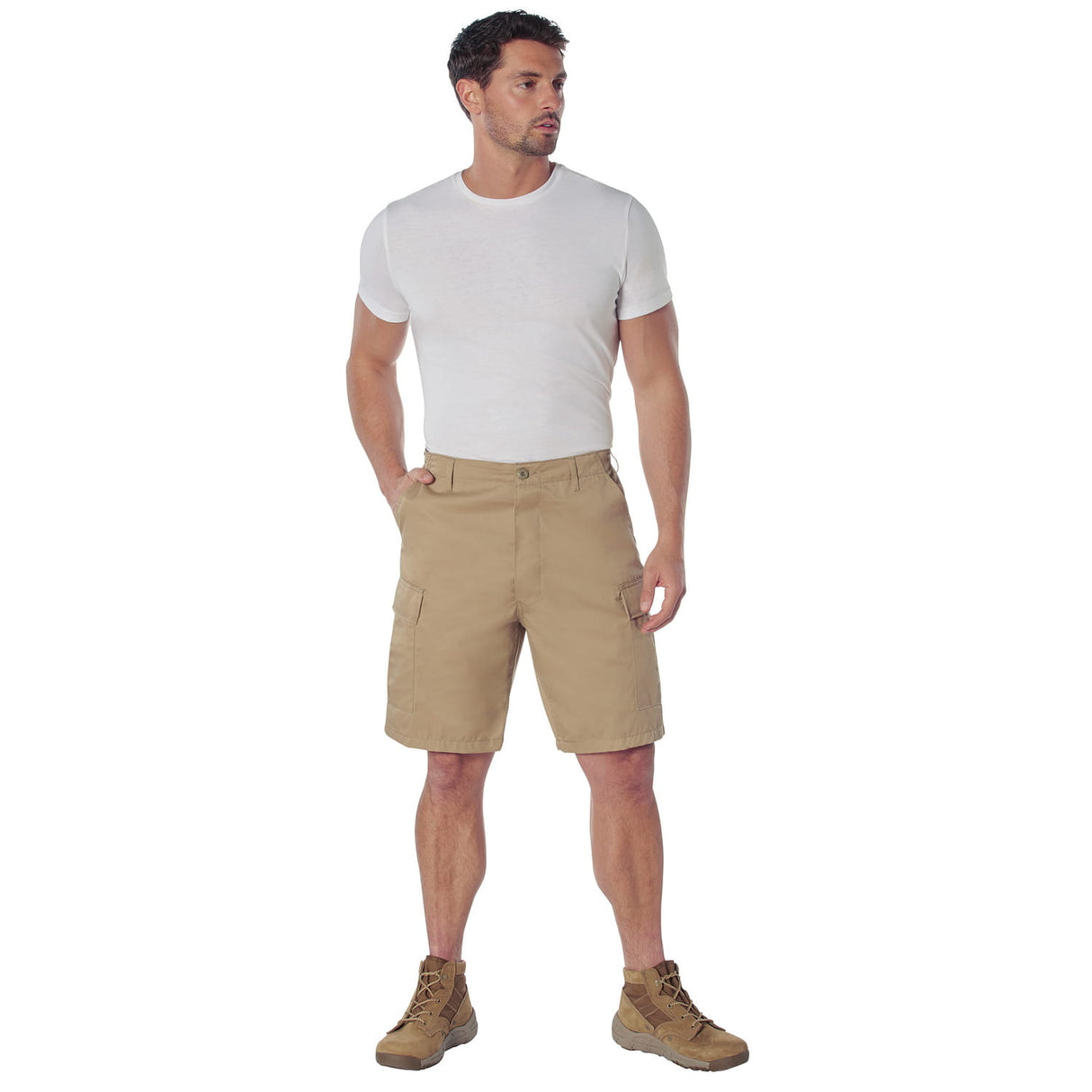 Khaki Military Style BDU Cargo Shorts