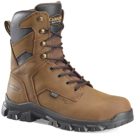 CA3597 45degree Carolina Gruntz CA3597 8 inch Waterproof Steel Toe Mens Brown Work Boot