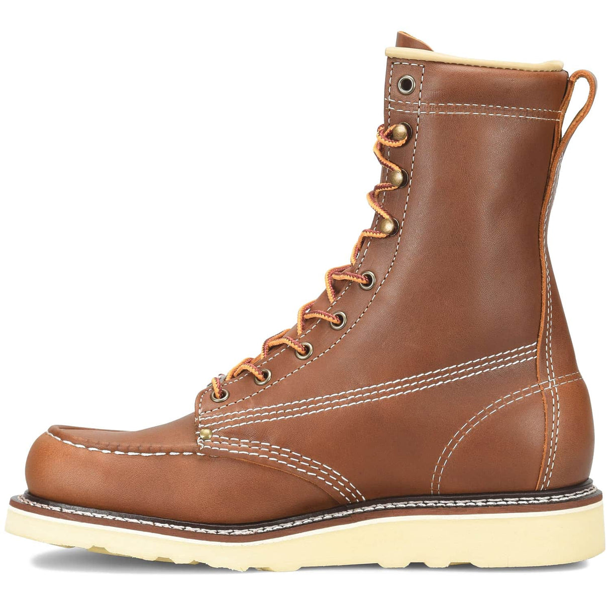 Carolina CA7002 USA 8-Inch Brown Moc Toe Wedge Work Boots