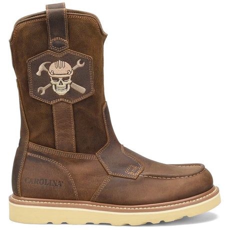 Carolina Flatiron 10-Inch Brown Moc Toe Wedge Pull-On Work Boot