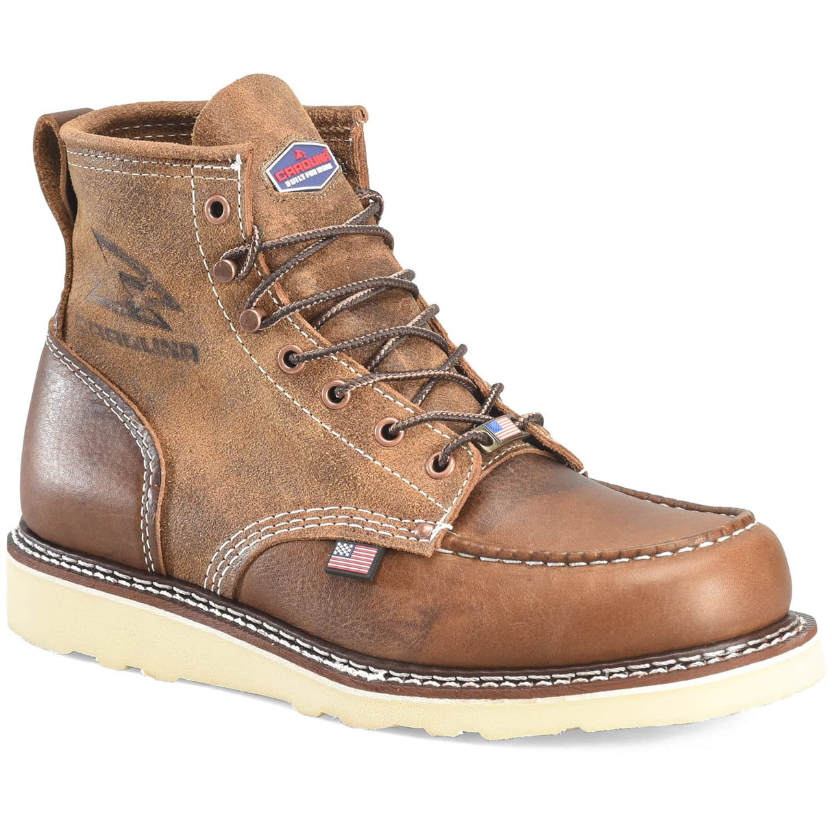 Carolina Amp USA Mid Roughout Soft Moc Toe Union Built Wedge Sole Work Boot