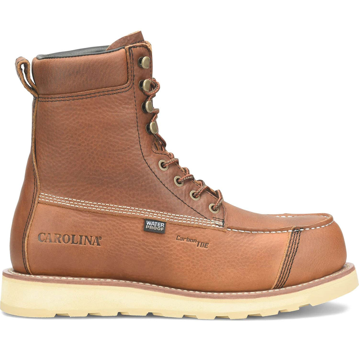 Carolina Staple Gun 8-inch Carbon Composite Toe Waterproof Moc Toe Wedge Sole Men's Work Boot