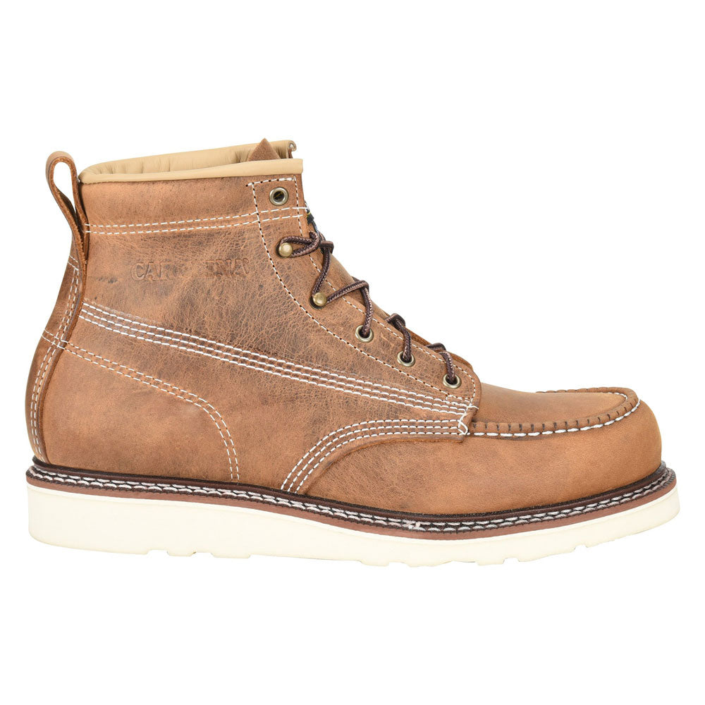 Carolina Amp USA 6-Inch Brown Steel Toe Wedge Work Boot