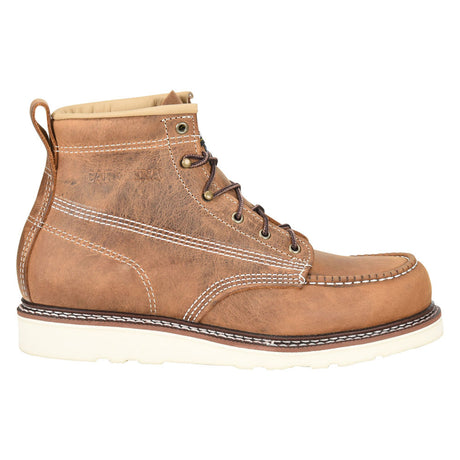 Carolina Amp USA 6-Inch Brown Steel Toe Wedge Work Boot