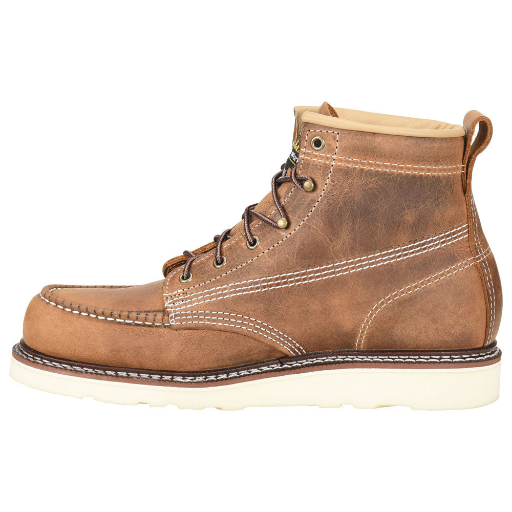Carolina Amp USA 6-Inch Brown Steel Toe Wedge Work Boot