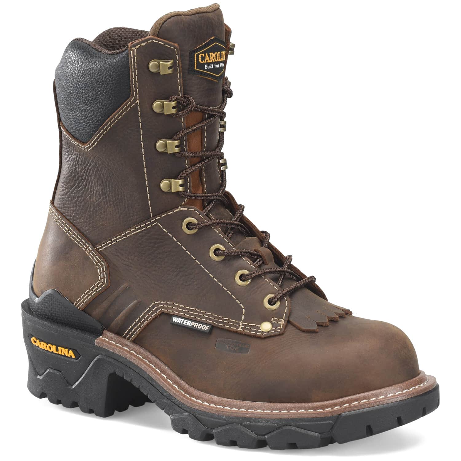 CA7837 45degree Carolina Capacity Mens Cardinal 8 inch Waterproof Composite Safety Toe Logger Work Boot