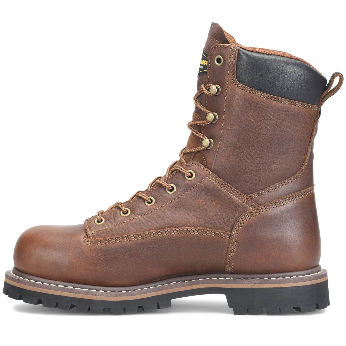 Carolina Grind Brown Men's 8-Inch Safety Lace-To-Toe Waterproof Work Boot
