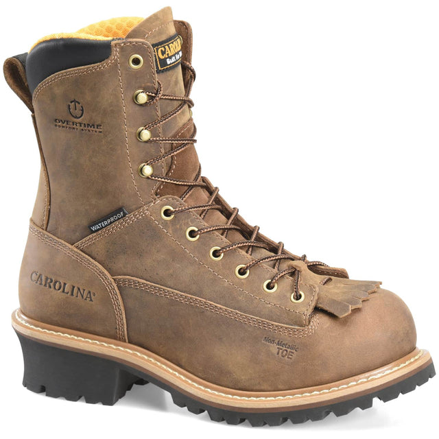 CA9828 45degree Carolina Driller Mens 8 inch Lace to Toe Waterproof Composite Toe Logger Work Boot