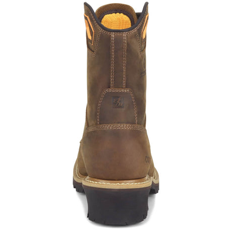 CA9855 Heel Carolina Coppice Mens 8 inch Waterproof Composite Safety Toe Square Toe Logger Work Boot