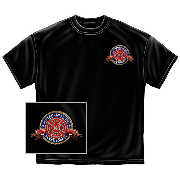 Badge of Honor 9-11 Firefighters T-Shirt - Black