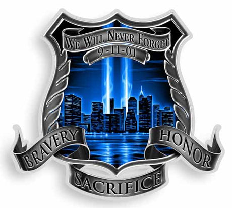 Bravery Honor Sacrifice 9-11 Memorial Sticker