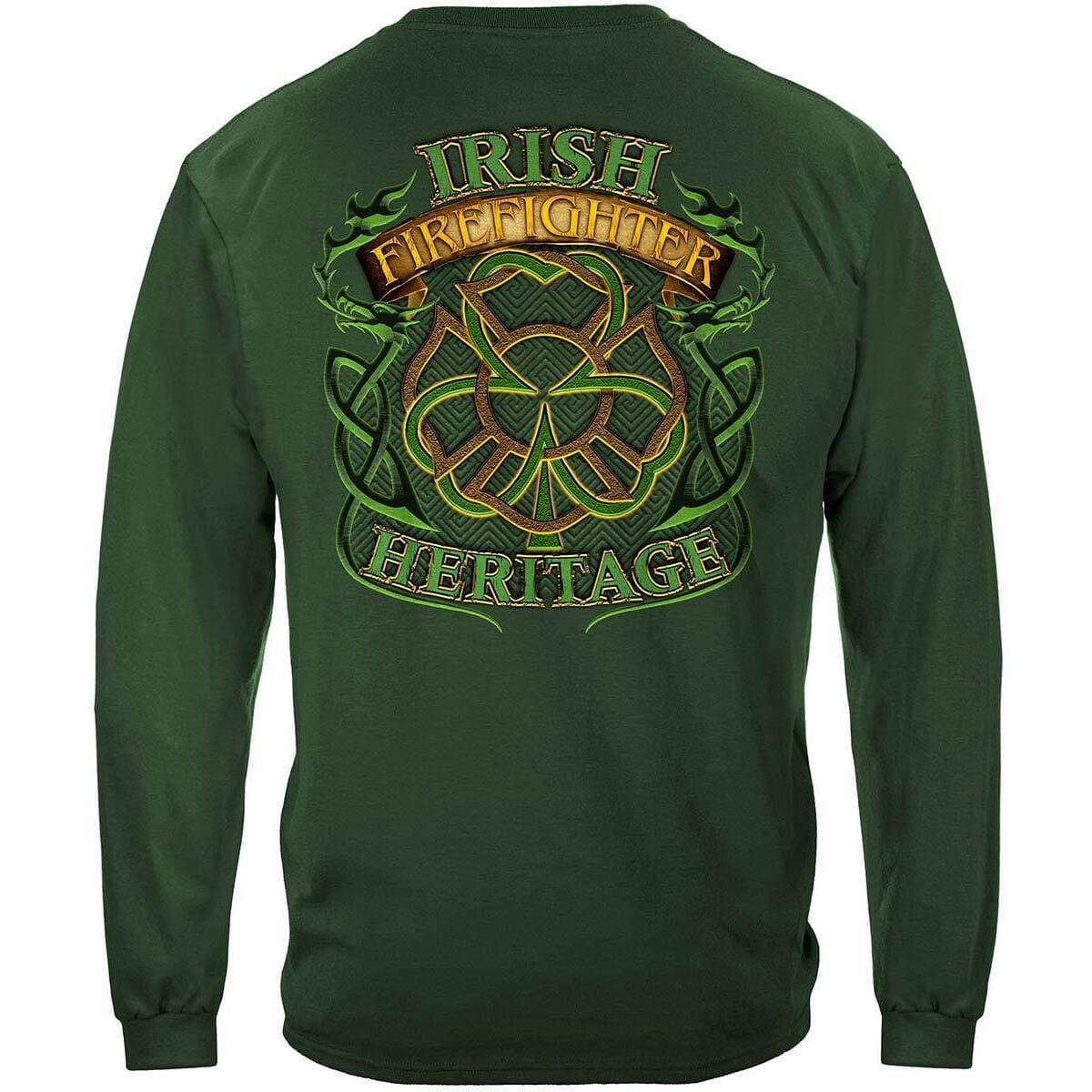 Irish Firefighter Long Sleeve T-Shirt - Forest Green