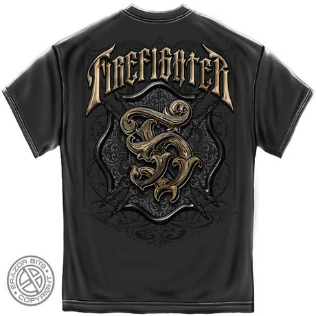 Vintage Style Firefighter T-Shirt - Gray