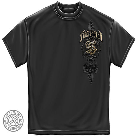 Vintage Style Firefighter T-Shirt - Gray