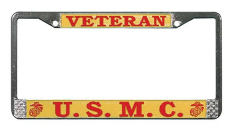 USMC Veteran License Metal Plate Frame