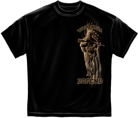 American Soldier This We'll Defend Black T-Shirt
