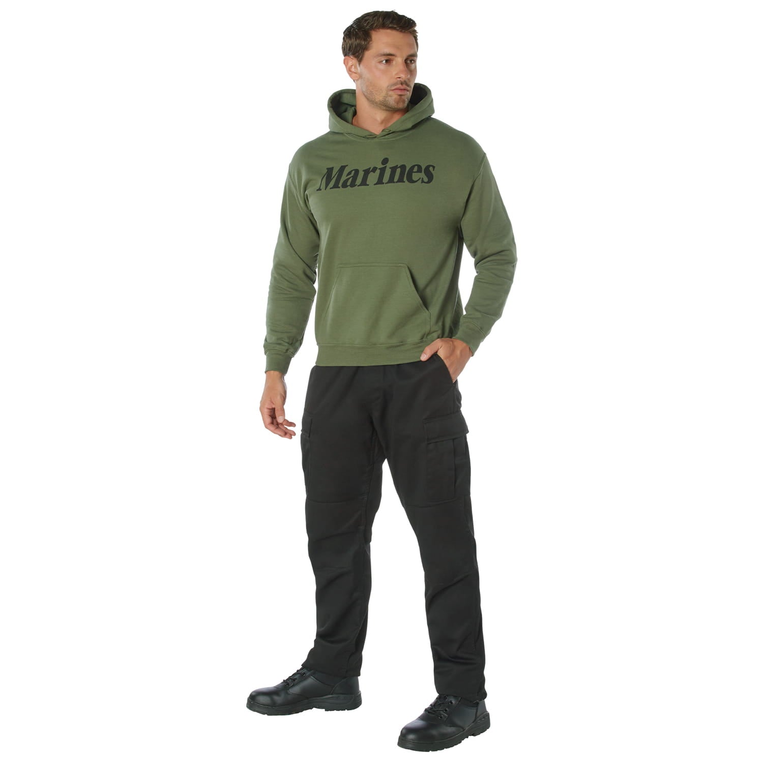 Olive Drab Pullover Marines Hoodie