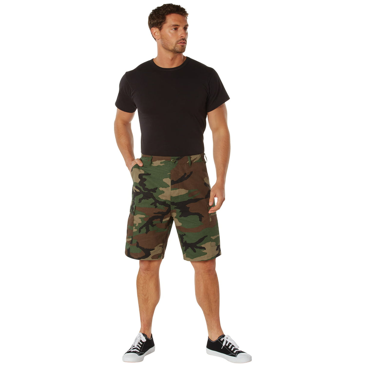 Woodland Camo Military BDU Cargo Shorts