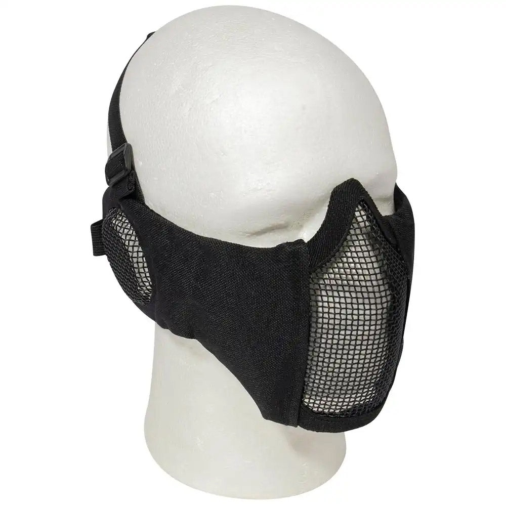 thumbnail image 2 of UK Arms Airsoft Metal Mesh Half Face Mask W/ Ear Pro - BLACK/SKULL 2 of 13