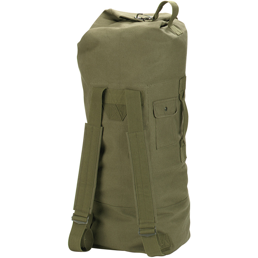 Olive Drab Military 2-Strap Backpack Duffle Bag
