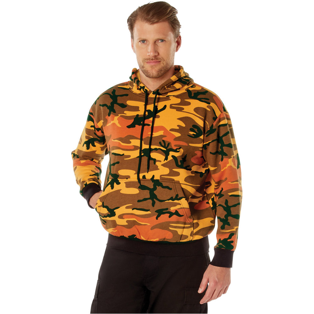 Orange Camo Pullover Hoodie