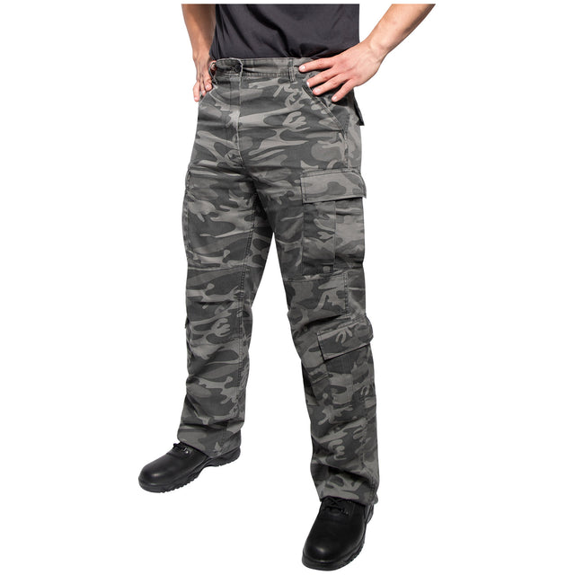 Men's Black Camouflage Vintage Paratrooper Pants