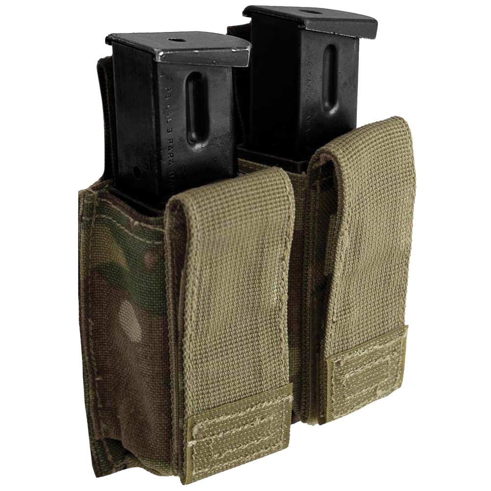 Multicam Double Pistol Mag Pouch with Insert