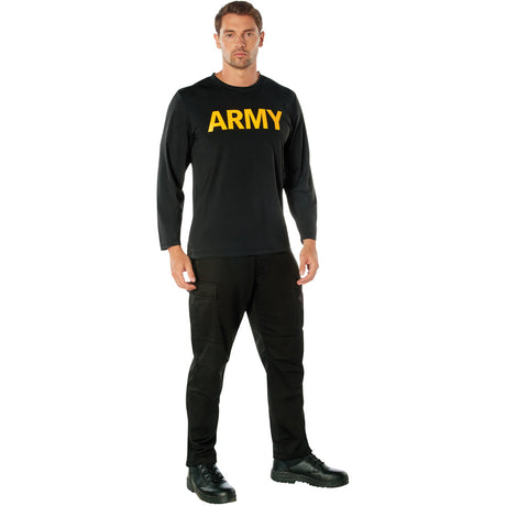 Army Moisture Wicking Black Long Sleeve PT Shirt
