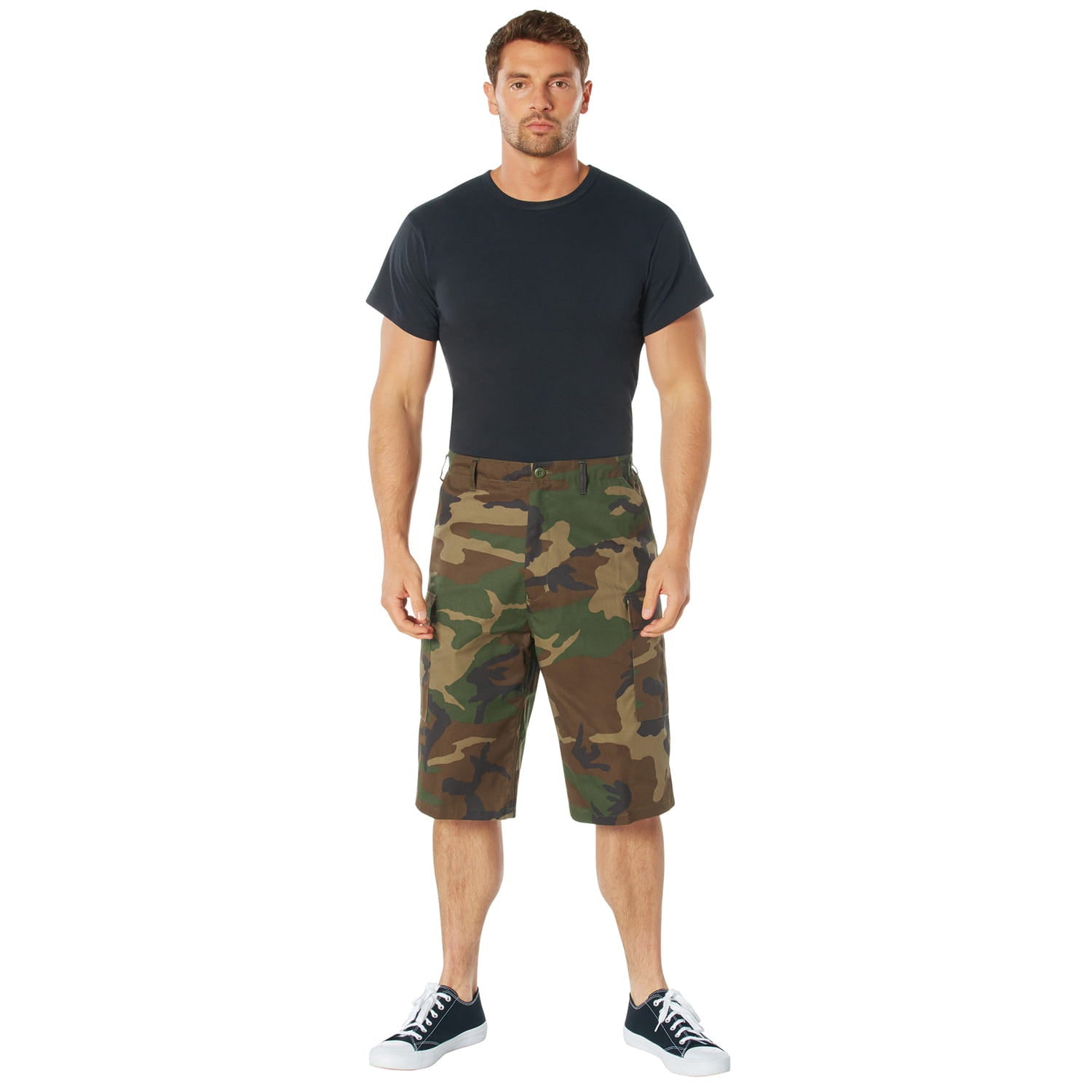 Woodland Camouflage Extra Long BDU Shorts