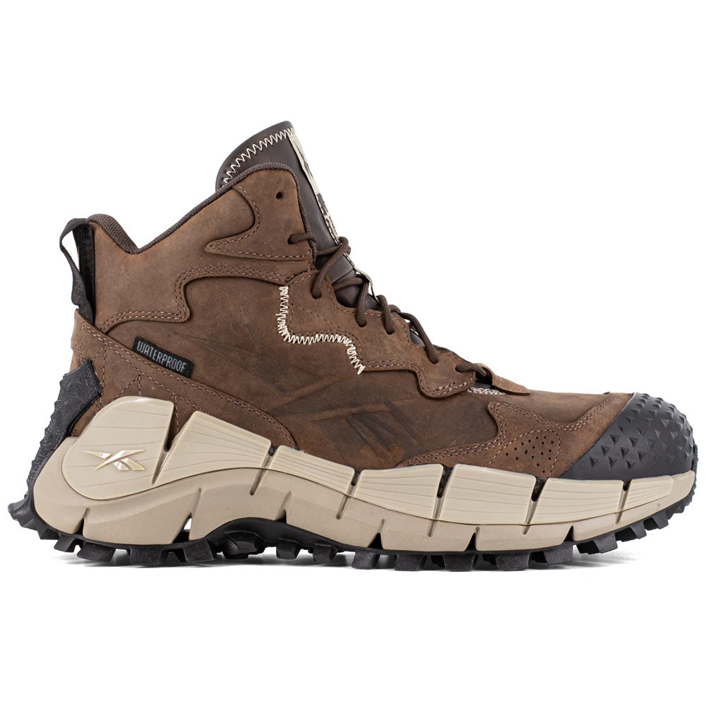 Reebok Zig Kinetica Edge Trail Mid Brown Composite Toe Waterproof Men's Work Boot