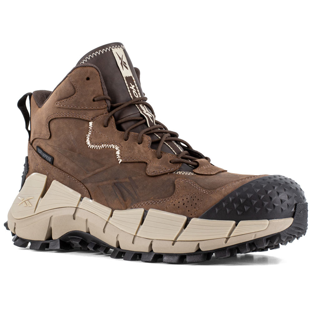 Reebok Zig Kinetica Edge Trail Mid Brown Composite Toe Waterproof Men's Work Boot