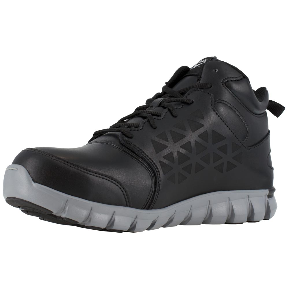 Reebok Sublite Men's Mid Internal Met Guard Composite Toe Black Ultra-Lightweight Work Boot