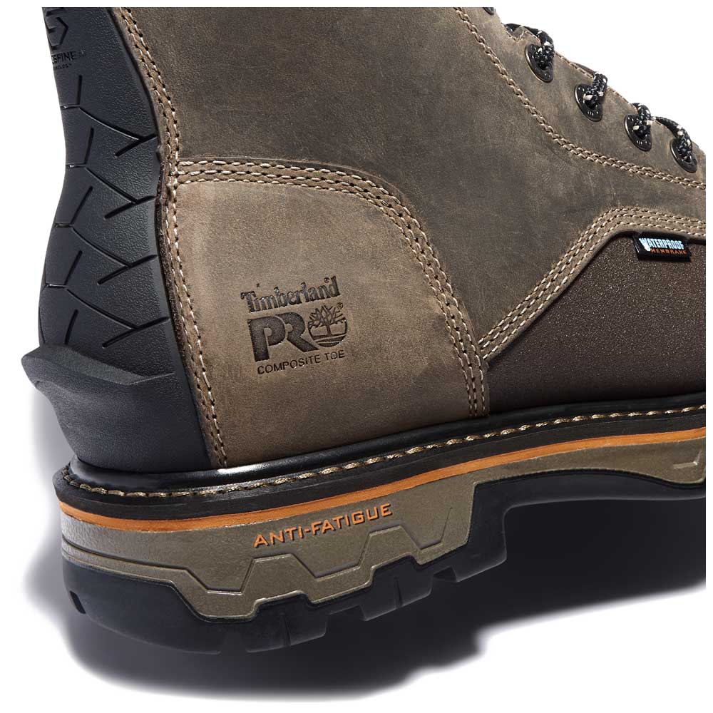 Timberland True Grit 8-inch Brown Composite Toe Waterproof Side-Zip Work Boot