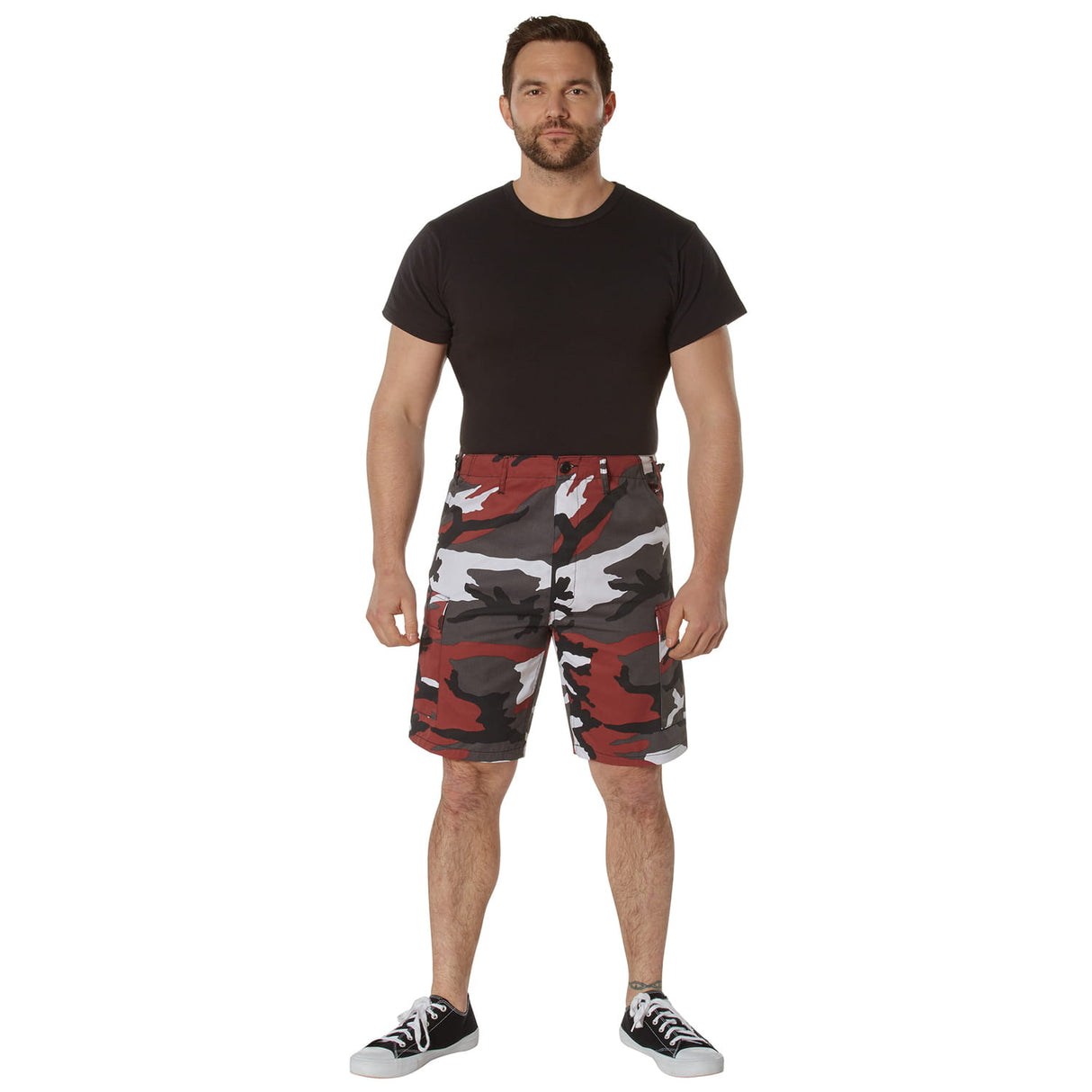 Men's Red Camouflage BDU Cargo Shorts