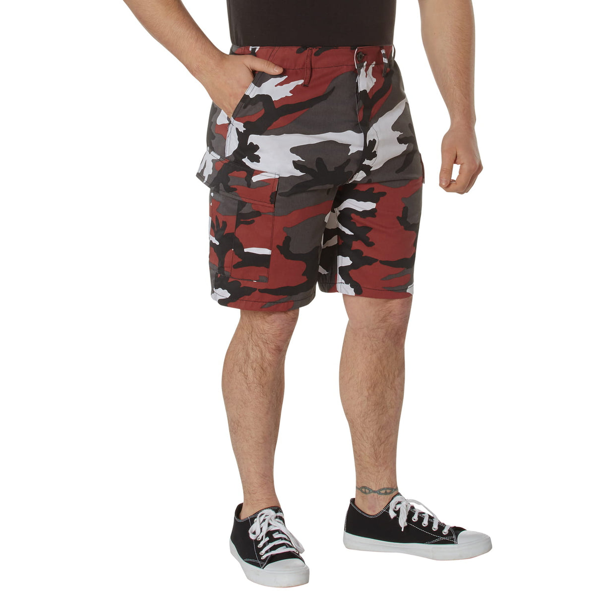 Men's Red Camouflage BDU Cargo Shorts
