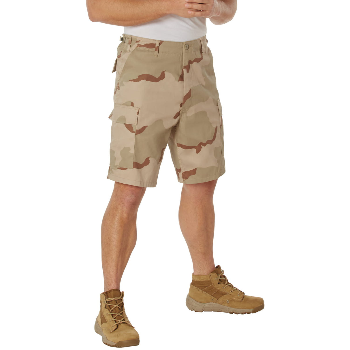Tri-Color Desert Camo Military BDU Cargo Shorts