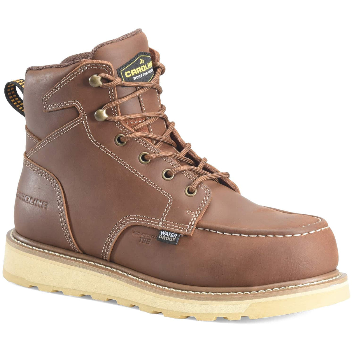 Carolina Gruntz 6-Inch Waterproof Wedge Sole Moc Composite Safety Toe Men's Work Boot