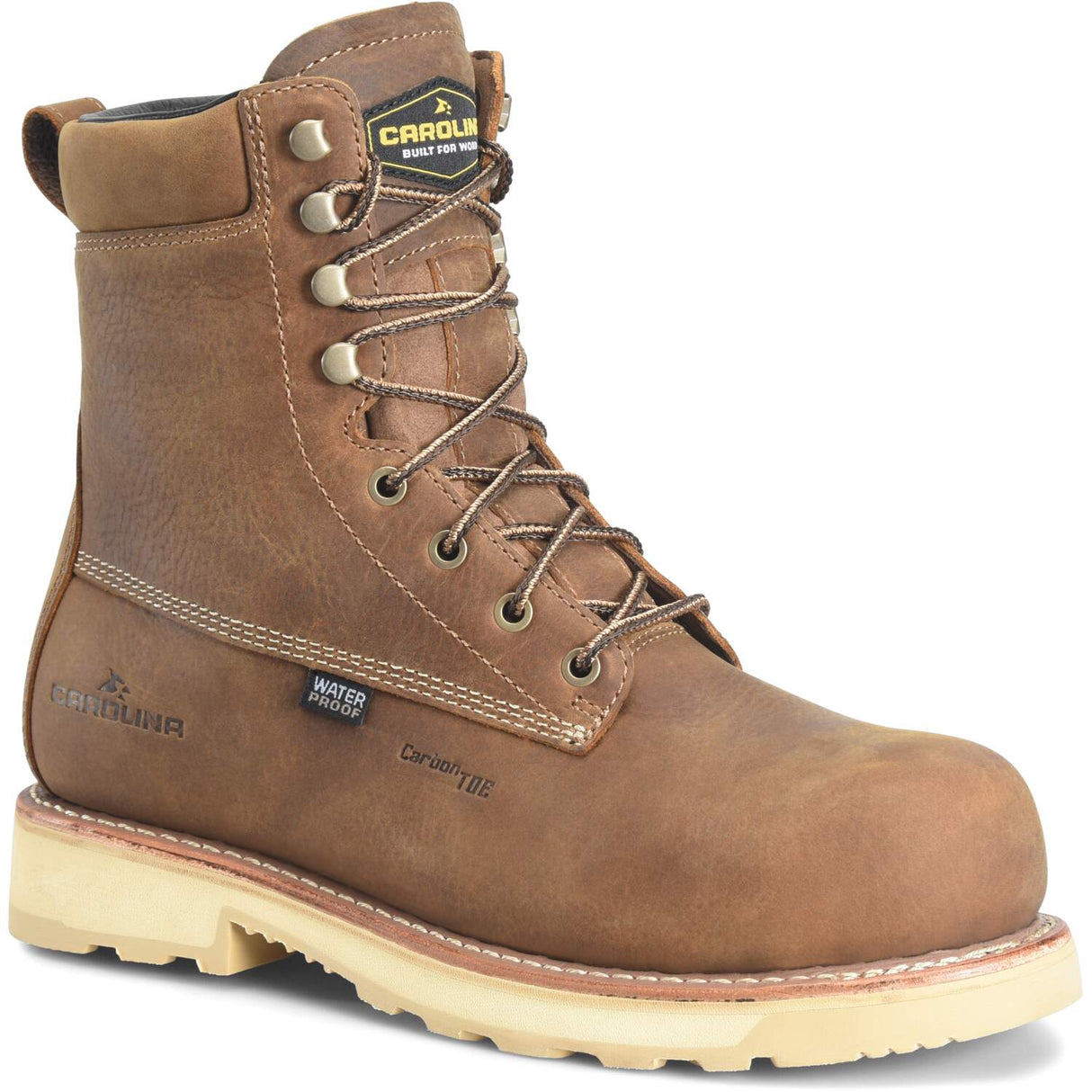 Carolina Staple Gun Men's 8-inch Waterproof Composite Safety Toe Dark Tan Work Boot
