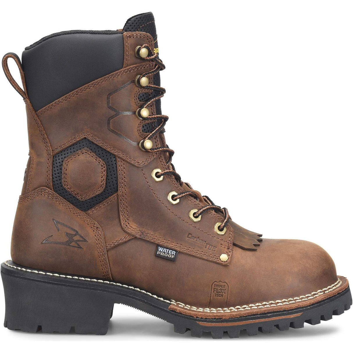 Carolina Pitstop Logger Men's 8-inch Waterproof Composite Safety Toe Brown Work Boot