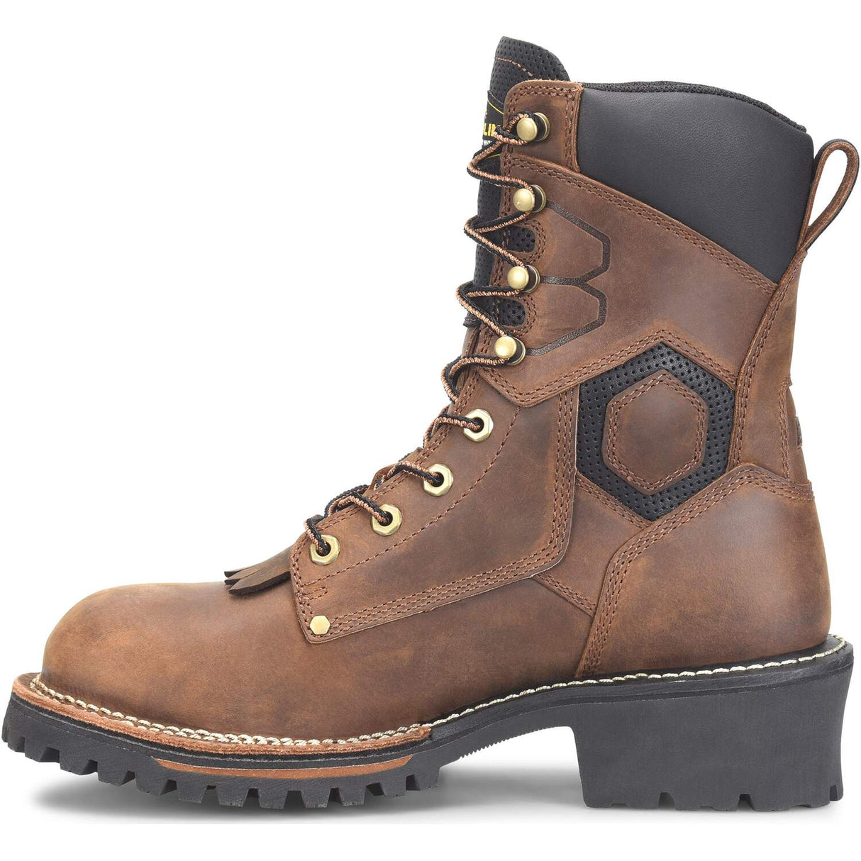 Carolina Pitstop Logger Men's 8-inch Waterproof Composite Safety Toe Brown Work Boot