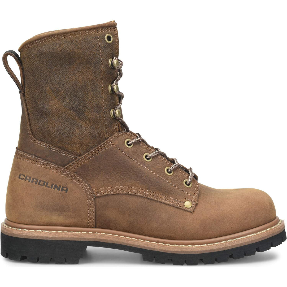 Carolina Overhaul Men's 8-inch Soft Toe Coffee Brown Work Boot