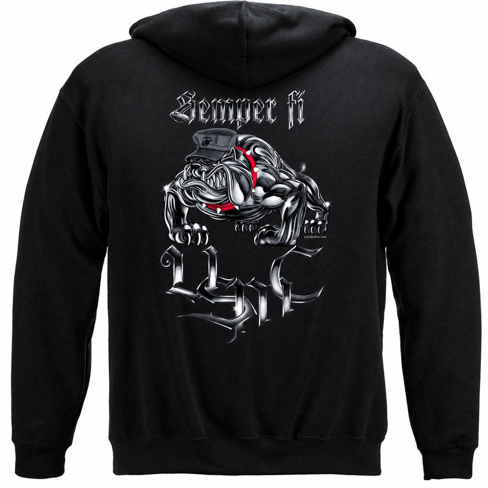 Steel Bulldog Semper Fi USMC Hoodie - back view