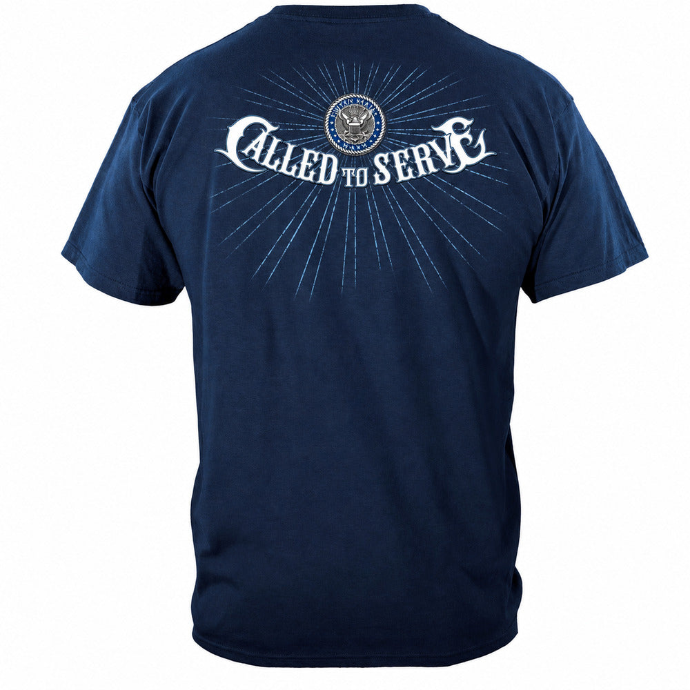 Navy Called to Serve T- Shirt - Navy Blue - front view